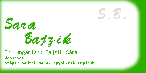 sara bajzik business card